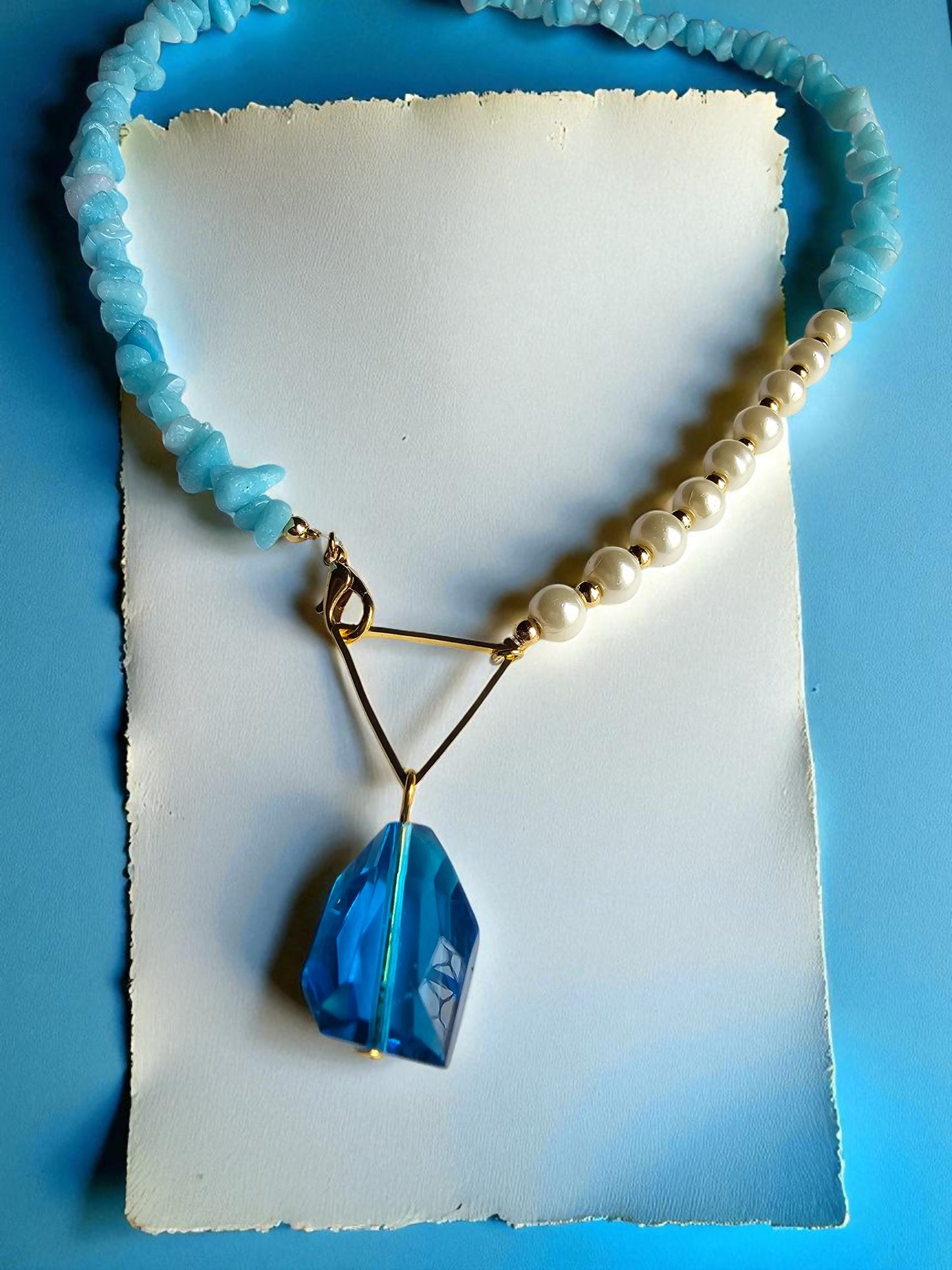 Uncut beads with pearl jewelry set