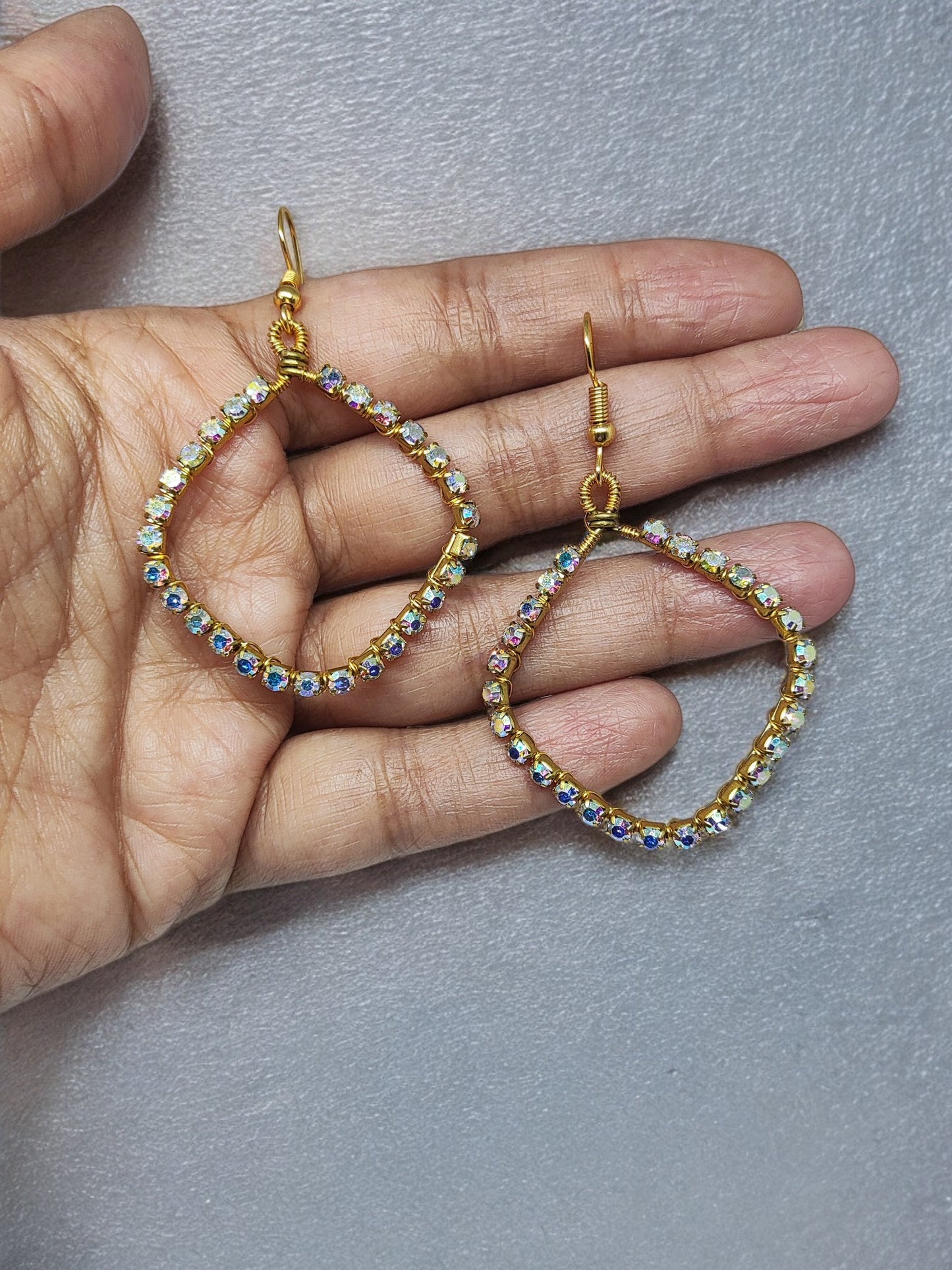 Annika square beaded earrings from Anusangi Collections featuring gold hooks and multicolor beads
