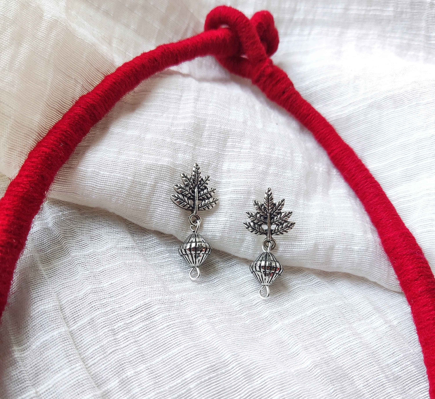 Doli Motifs Brass Necklace Set with Silver Details - Anusangi Collections