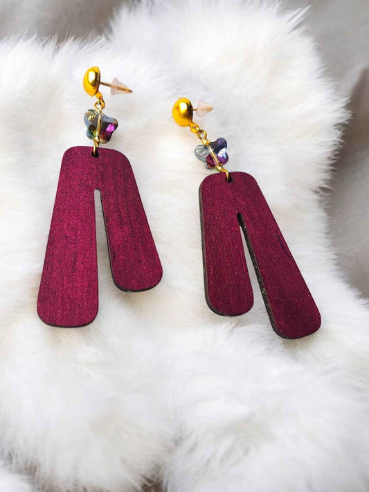 Modern Magenta Arches Earring - Anusangi Collections