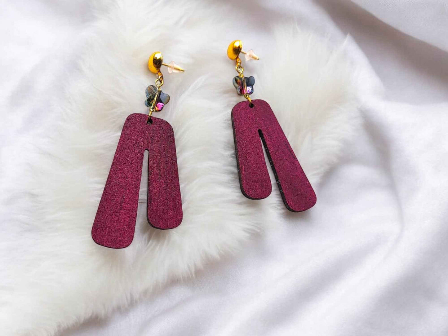 Modern Magenta Arches Earring - Anusangi Collections