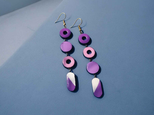 Purple Statement Earrings Terracotta - Anusangi Collections