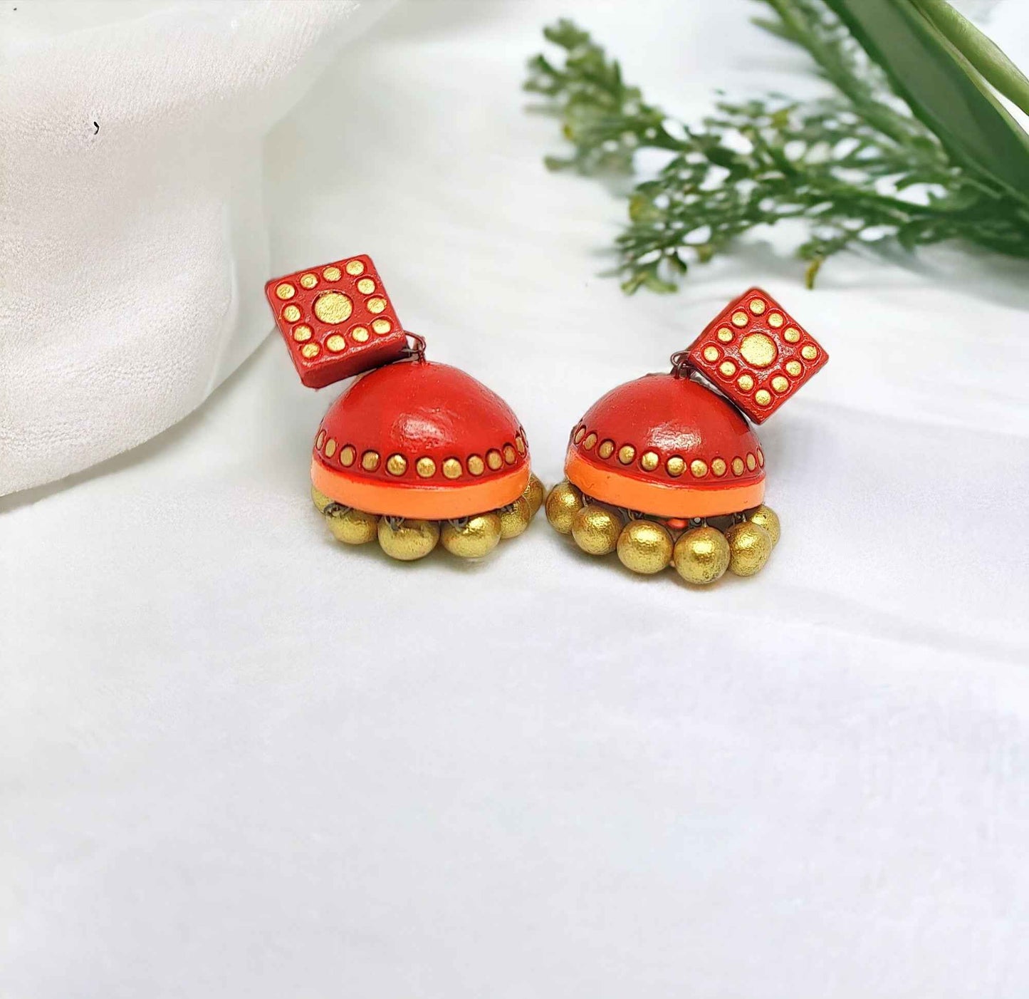 Divya" - Terracotta Jhumka - Anusangi Collections