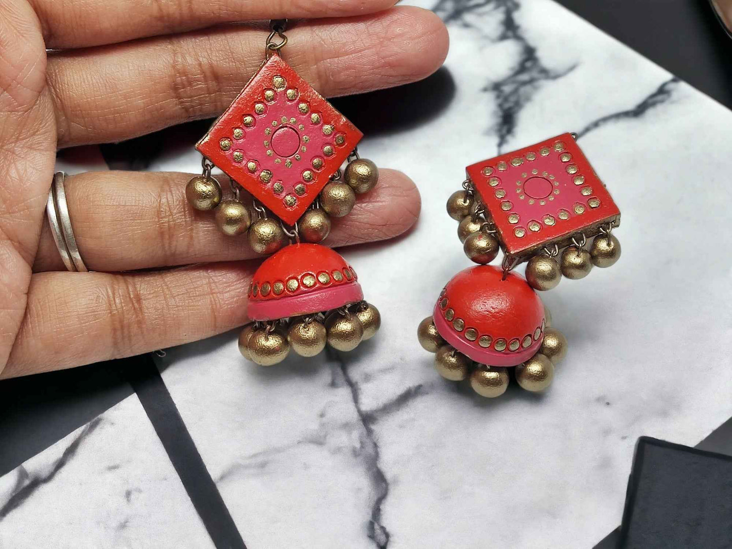 "Bhairavi" - Terracotta Jhumka - Anusangi Collections