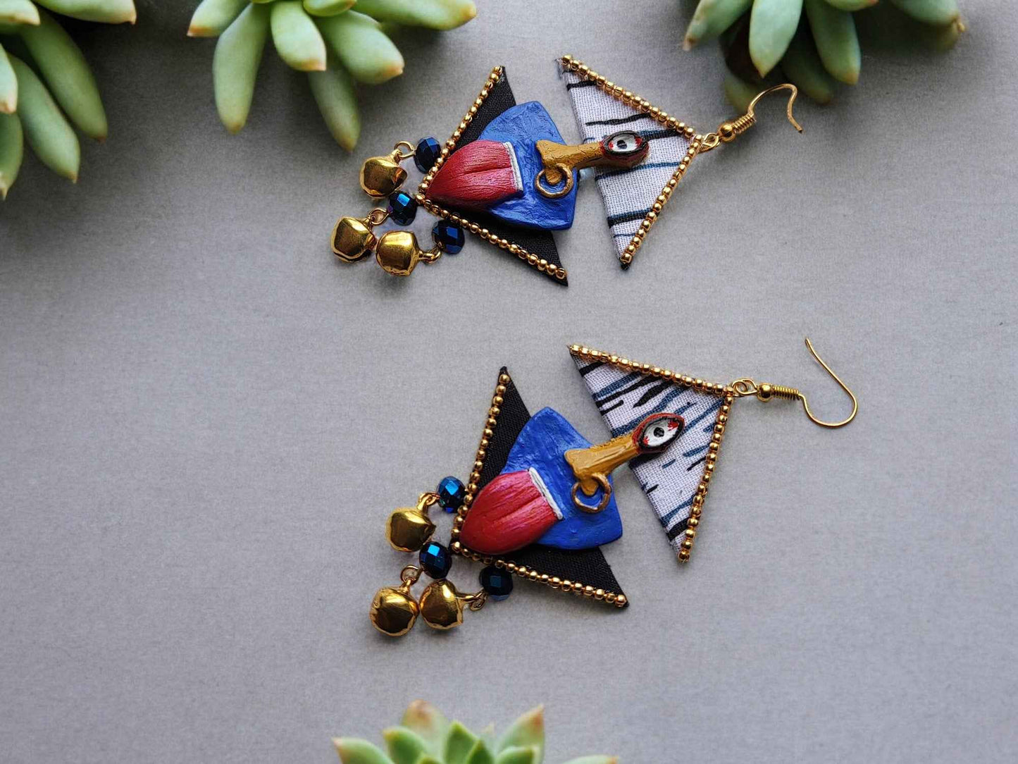 "Maa Kali" - Motifs Earrings Artistic Design - Anusangi Collections