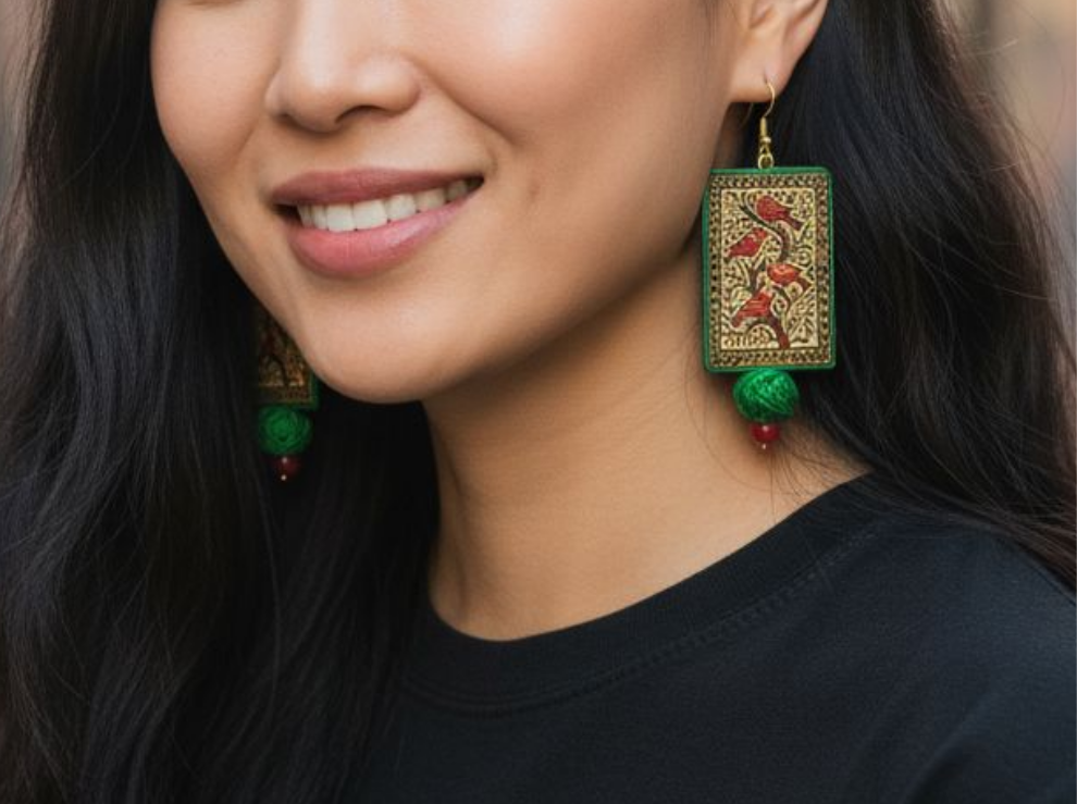 Anusangi Collections Handmade Madhubani Jewelry Earrings - Anusangi Collections