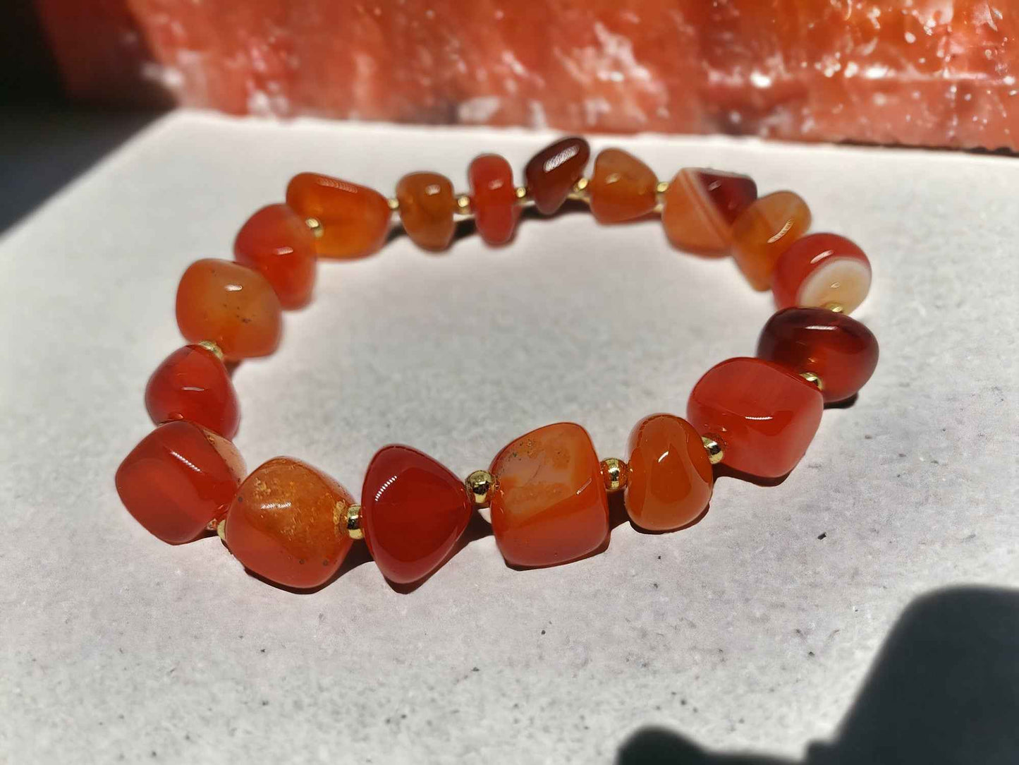 Handmade Carnelian Nugget Bracelet - Anusangi Collections