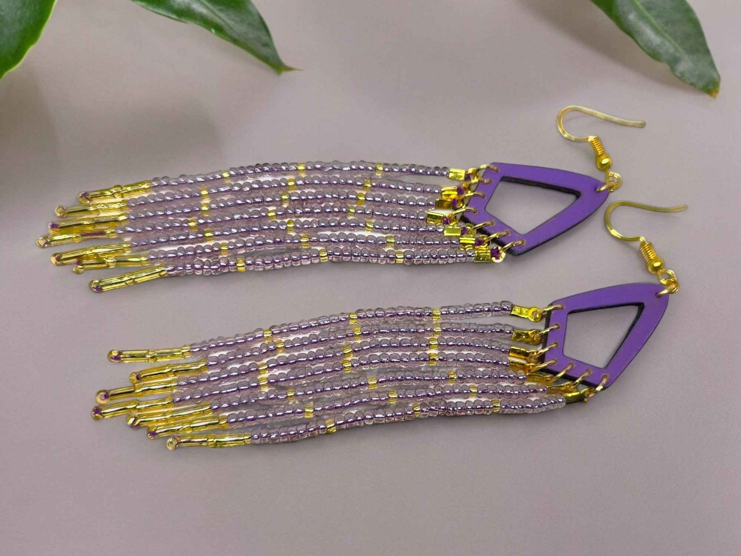 Purple Dangle Earrings - Anusangi Collections