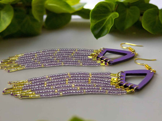 Purple Dangle Earrings - Anusangi Collections