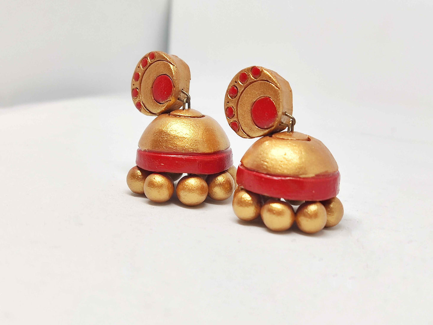 "Purna" - Terracotta Jhumka Earrings - Handmade - Anusangi Collections