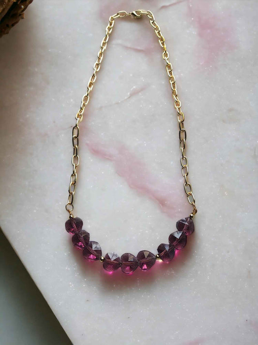 "Heart Crystal" - with Chain Beaded Jewelry - Anusangi Collections