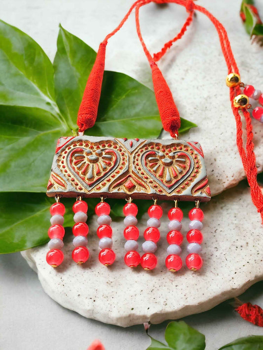 "Hriday-Ragini" - Terracotta Jewelry Set - Anusangi Collections