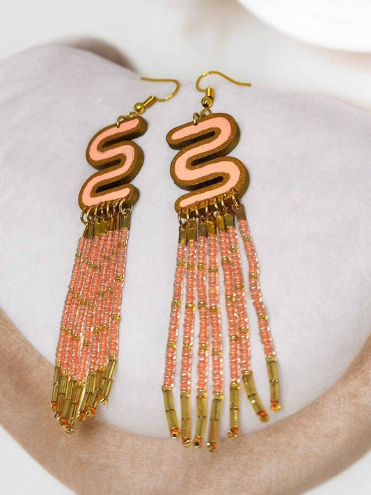 Meher Long Beaded Earrings for Women - Anusangi Collections