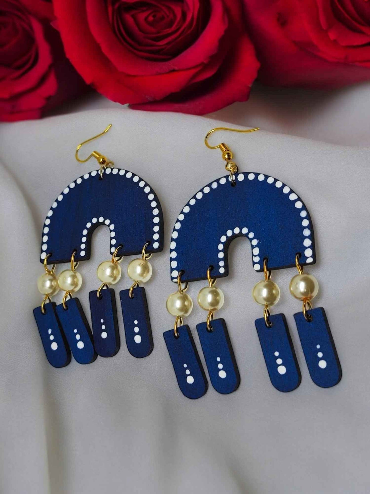 Nilambari - Blue Statement Earrings - Anusangi Collections