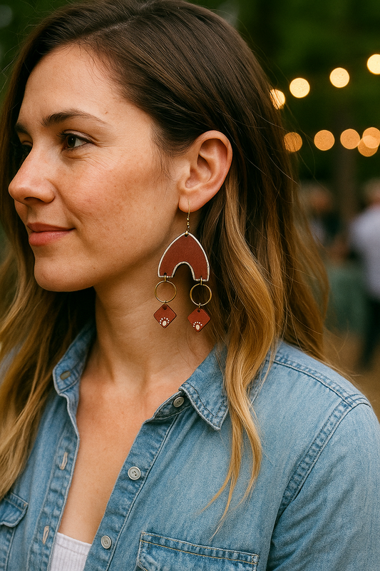 Anusangi Collections Bohemian Wooden Statement Earrings
