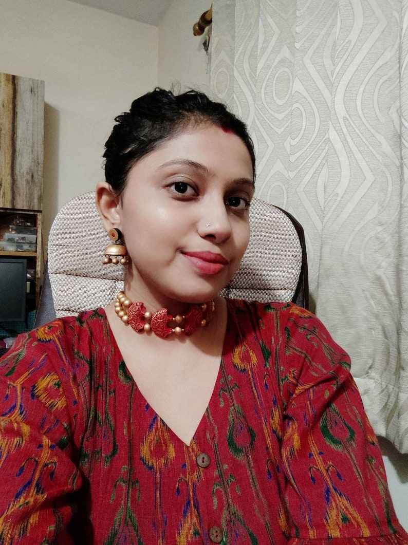 "Scarlet" - Terracotta Necklace Set - Anusangi Collections