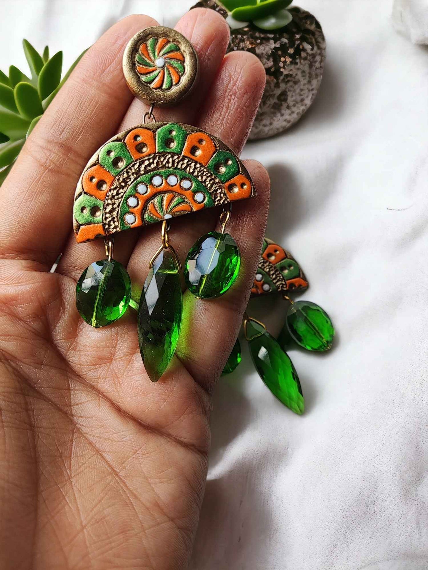 "Shakuntala"- Terracotta Earrings Handmade - Anusangi Collections