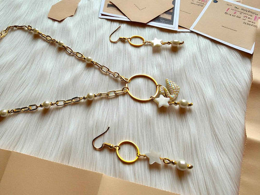 White Pearl Station Necklace for Women - Anusangi Collections