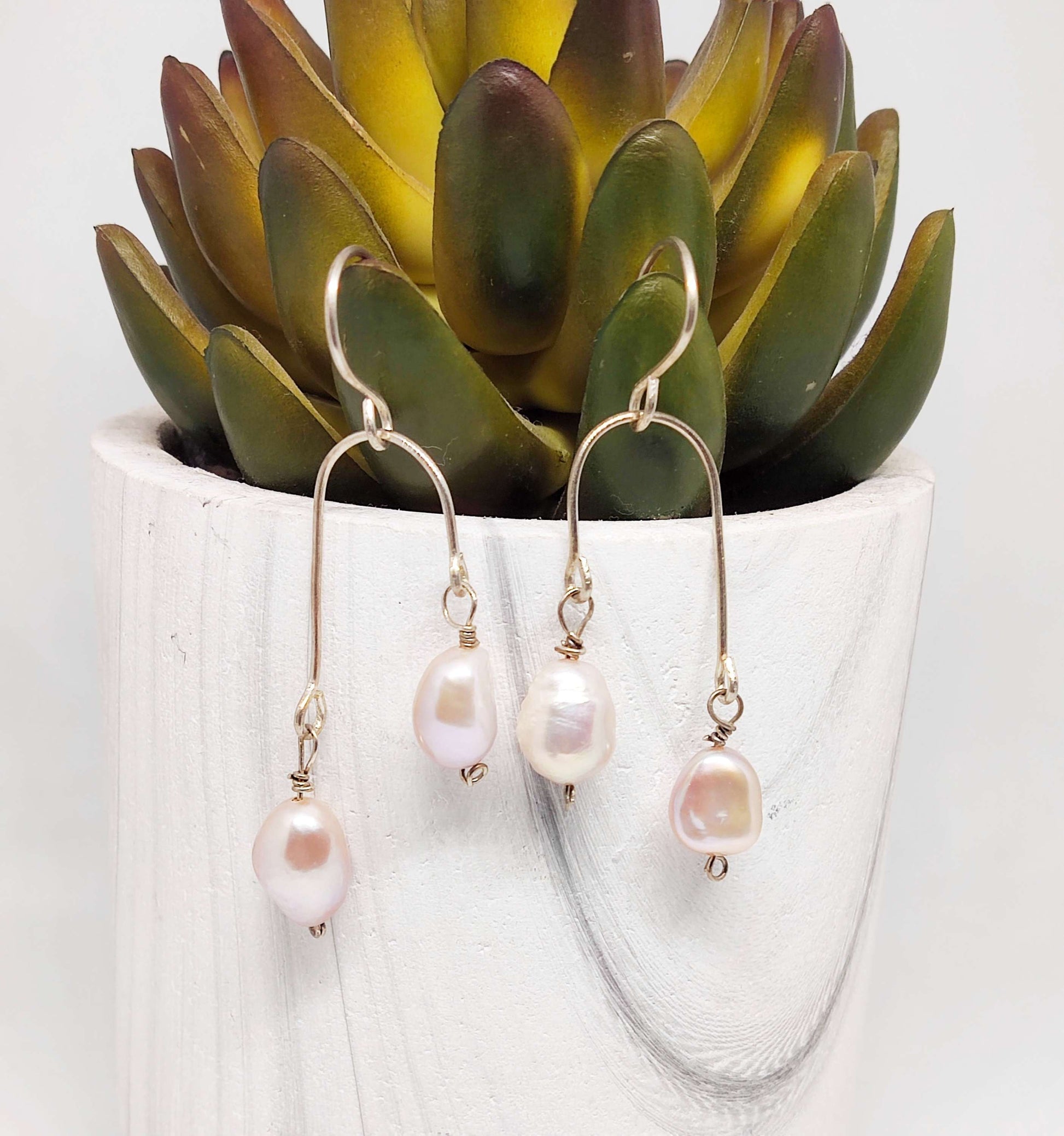 Sterling silver pearl earrings