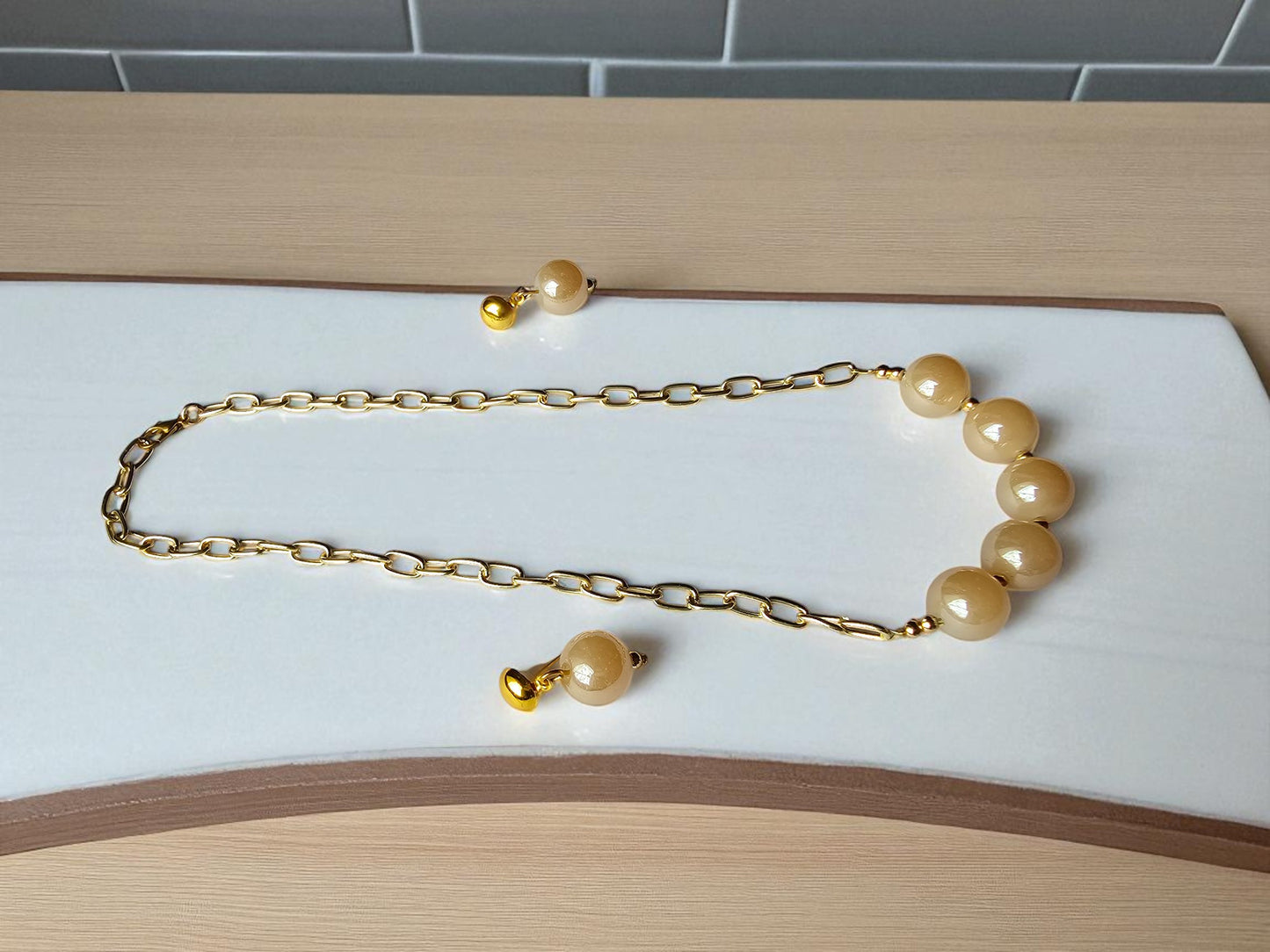 Glass Pearl Jewelry Set