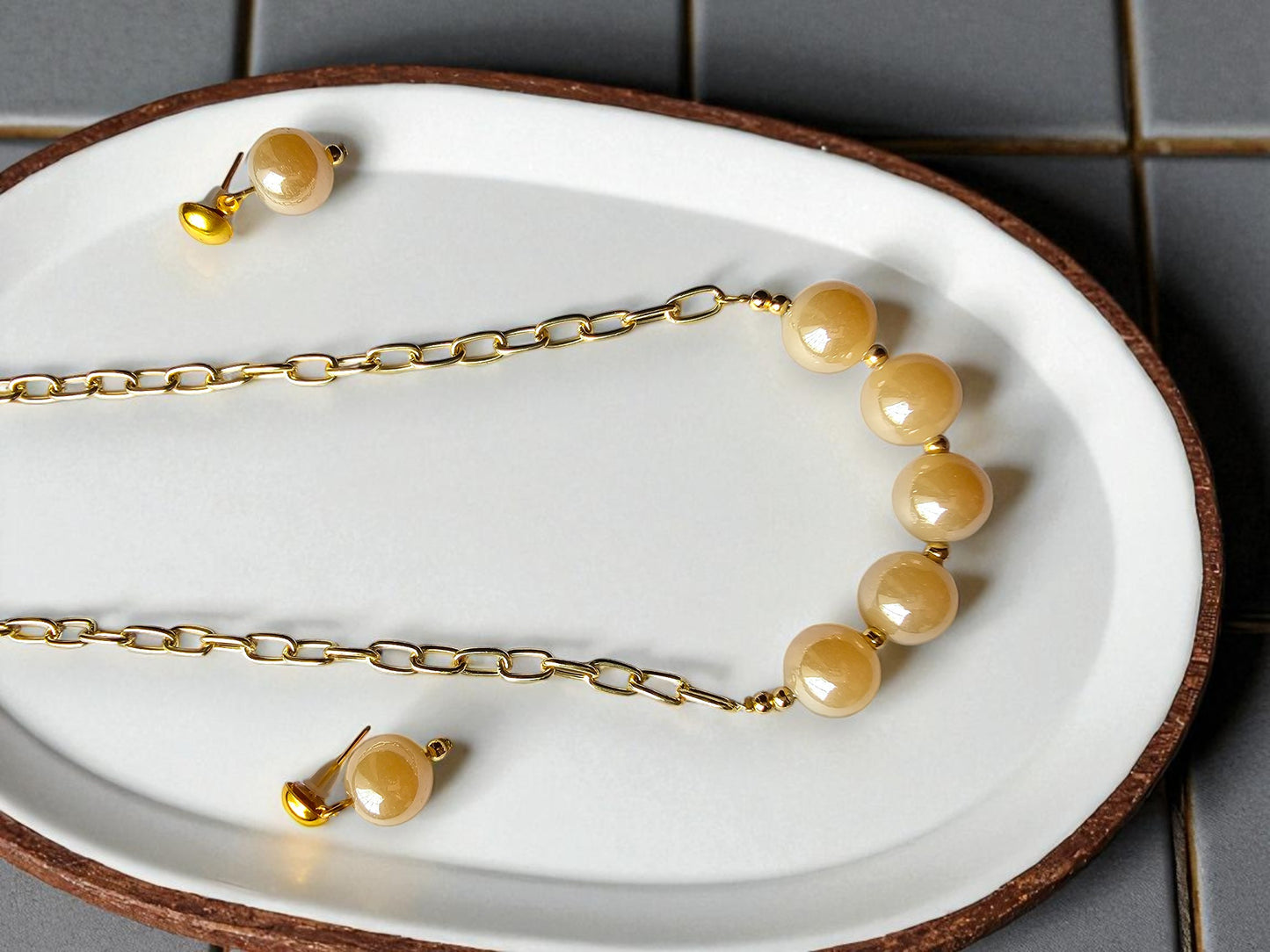Glass Pearl Jewelry Set