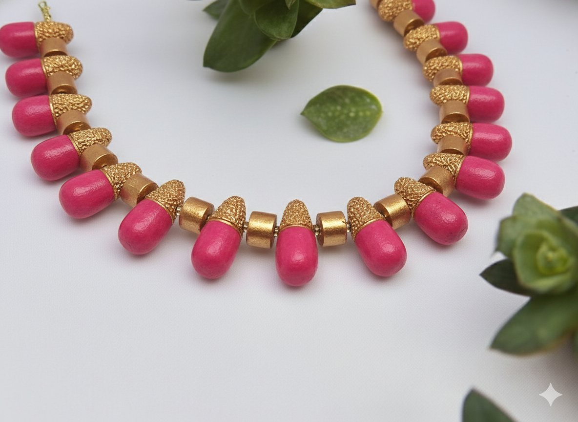 Raktima - Terracotta Necklace set - Anusangi Collections