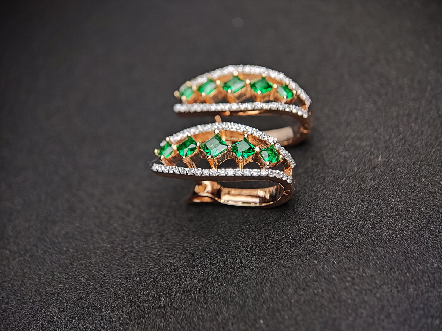 Green Sterling Silver Earrings