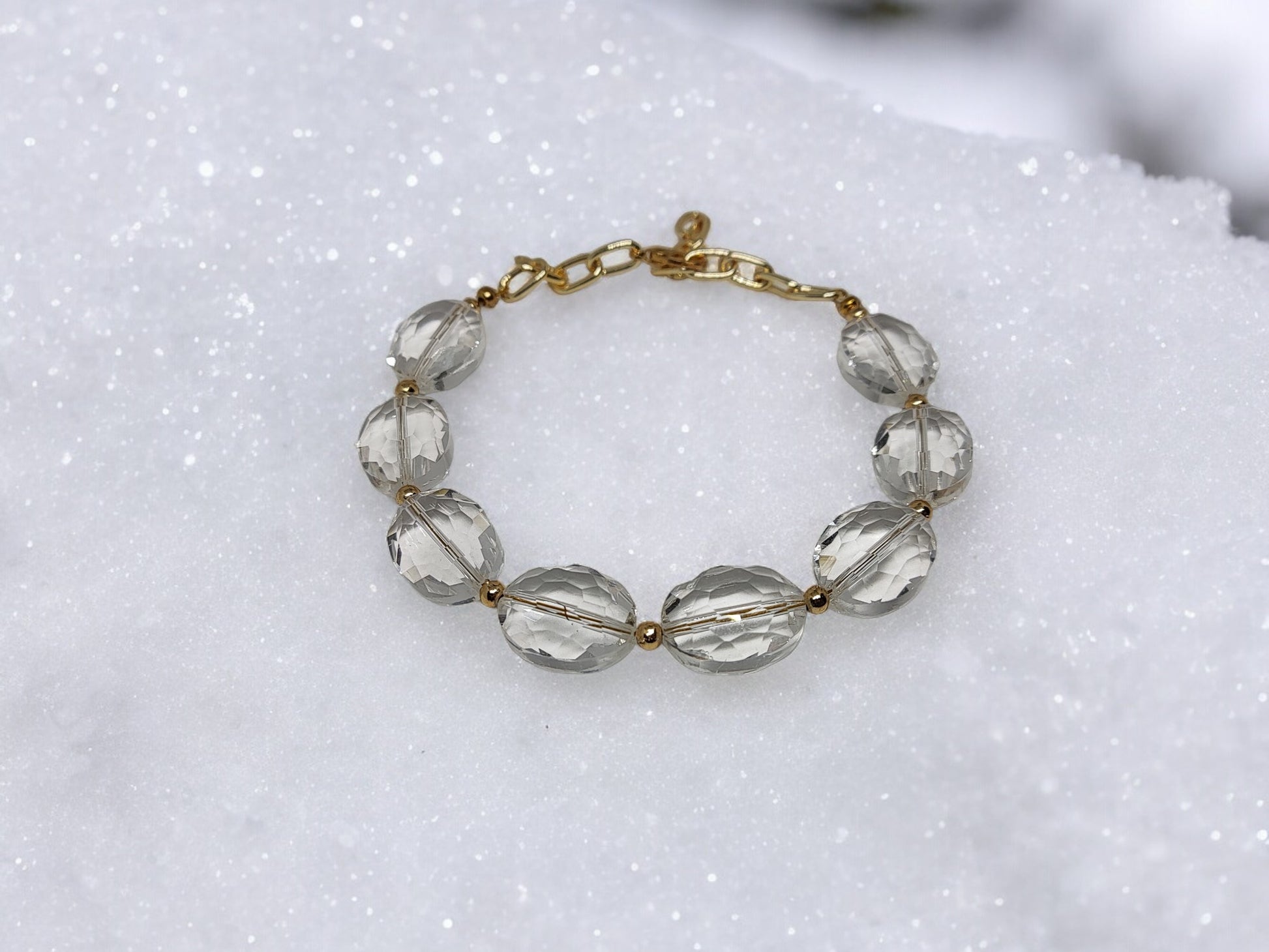 Glass Transparent crystal glass beaded bracelet for women