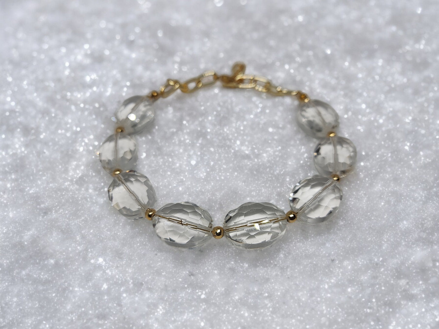 Glass Transparent crystal glass beaded bracelet for women