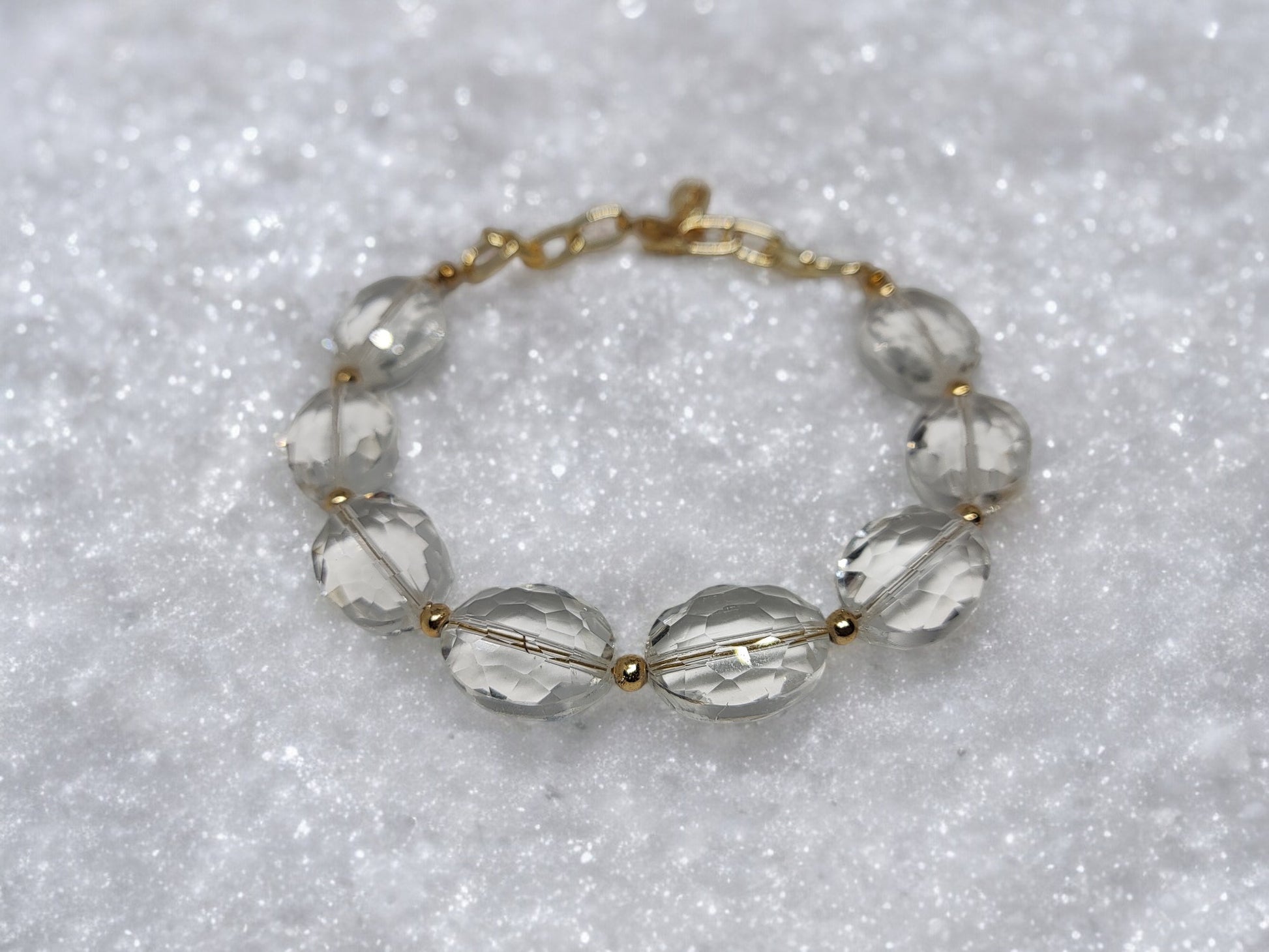 Glass Transparent crystal glass beaded bracelet for women