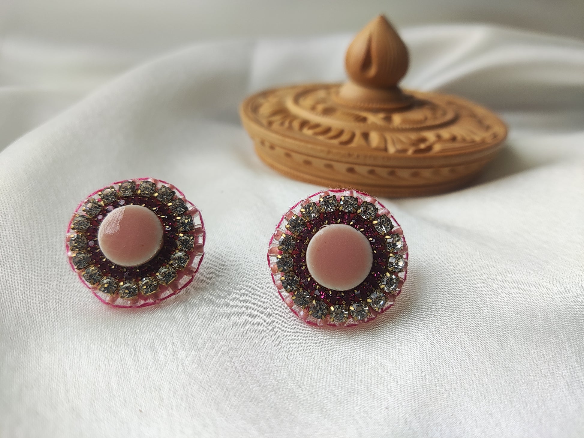 Embroidery stud earrings