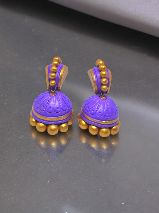 Eshana - Purple Terracotta Earring