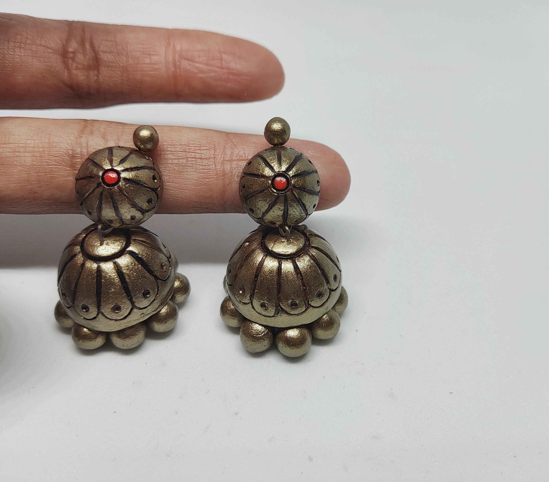 Anusangi Collections Terracotta Earrings Buy Rachana Jhumka Online
